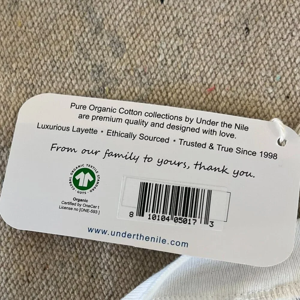 Undernile The Nile Unisex Organic Egyptian Cotton Onesie Sz 12-18Months